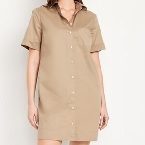 Old Navy Tan Mini Shirt Dress